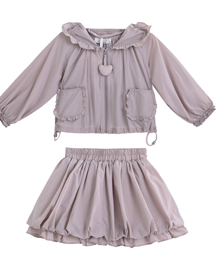 kids atelier sweet cactus Pink Lace-Trim Skirt Ensemble
