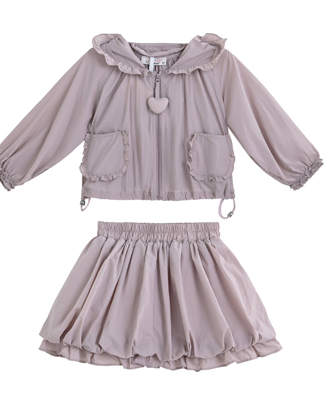 kids atelier sweet cactus Pink Lace-Trim Skirt Ensemble