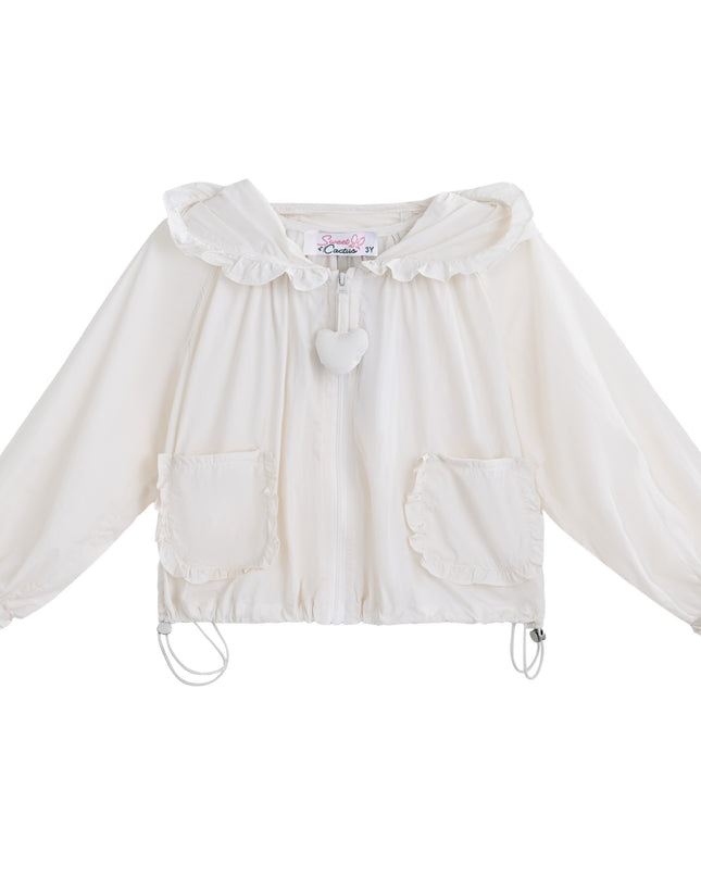 kids atelier sweet cactus White Lace-Trim Skirt Ensemble