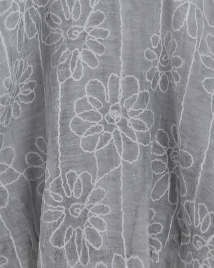 kids atelier sweet cactus Gray Floral Embroidered Short Set