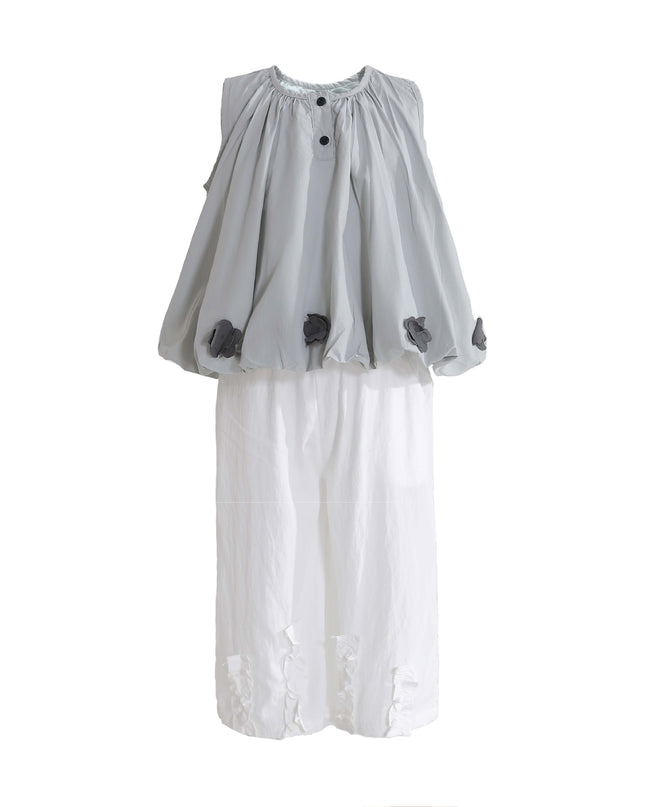 kids atelier sweet cactus Gray Bloom Pants Set