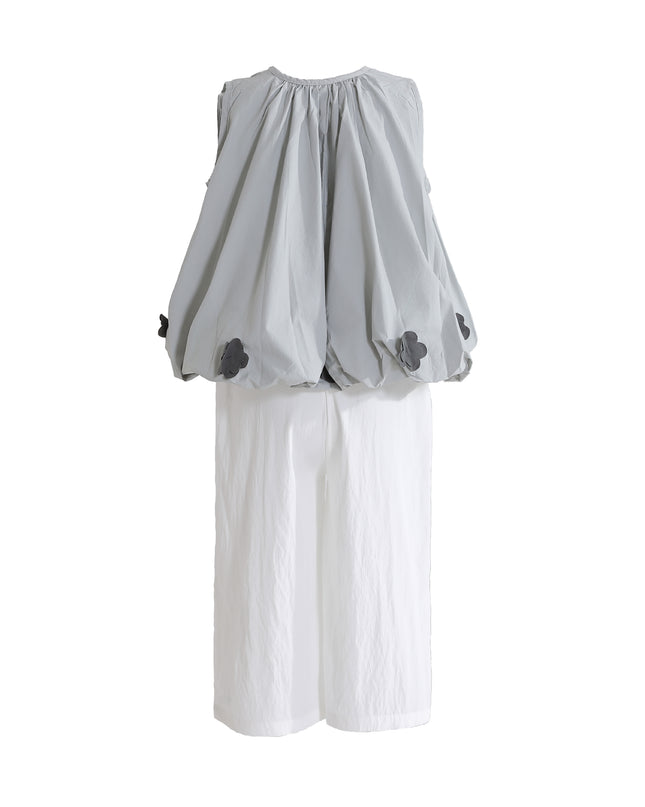 kids atelier sweet cactus Gray Bloom Pants Set