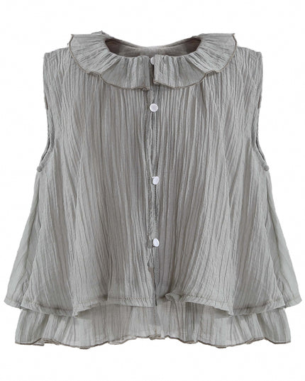 kids atelier sweet cactus Gray Ruffle Pants Set