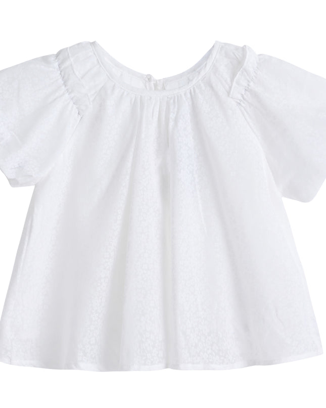 kids atelier sweet cactus White Lace-Trim Bow Skirt Set