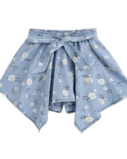 kids atelier sweet cactus Blue Floral Bow Short Set