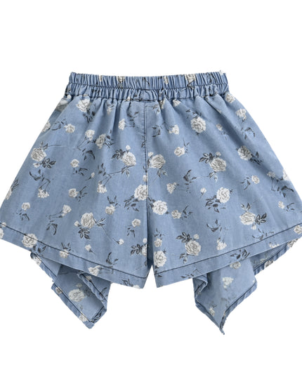 kids atelier sweet cactus Blue Floral Bow Short Set