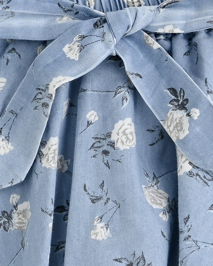 kids atelier sweet cactus Blue Floral Bow Short Set