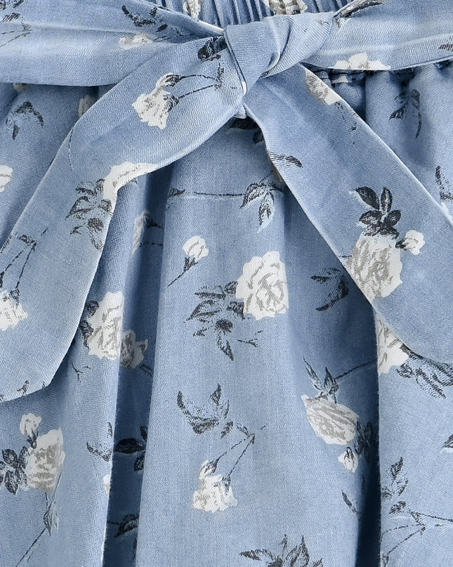 kids atelier sweet cactus Blue Floral Bow Short Set