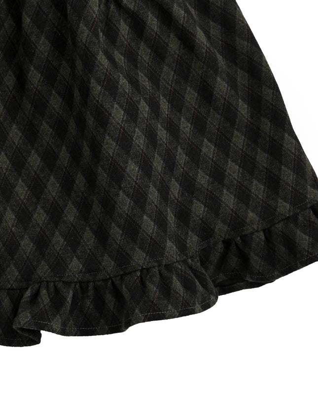 kids atelier sweet cactus Dark Gray Checkered Flared Skirt
