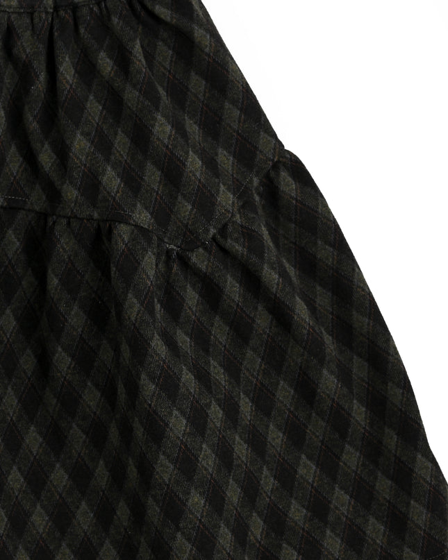 kids atelier sweet cactus Dark Gray Checkered Flared Skirt