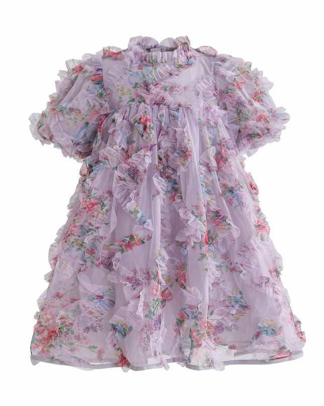 kids atelier sweetcactus Lavender Garden Ruffle Occasion Dress