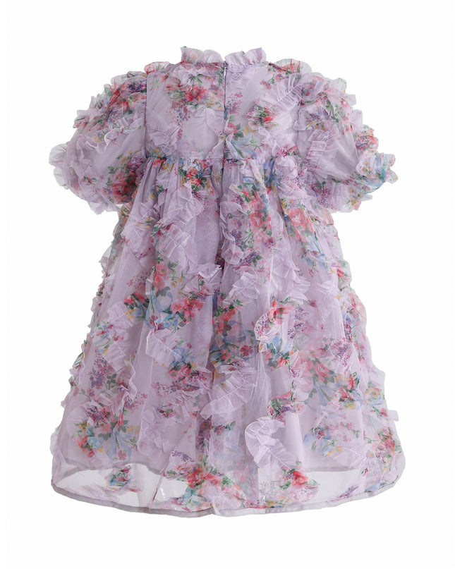 kids atelier sweetcactus Lavender Garden Ruffle Occasion Dress