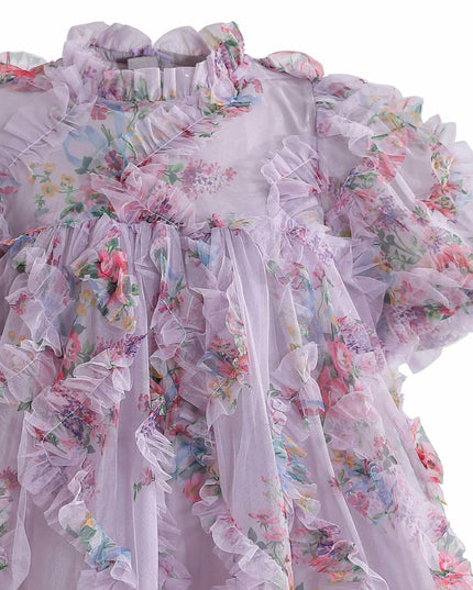 kids atelier sweetcactus Lavender Garden Ruffle Occasion Dress