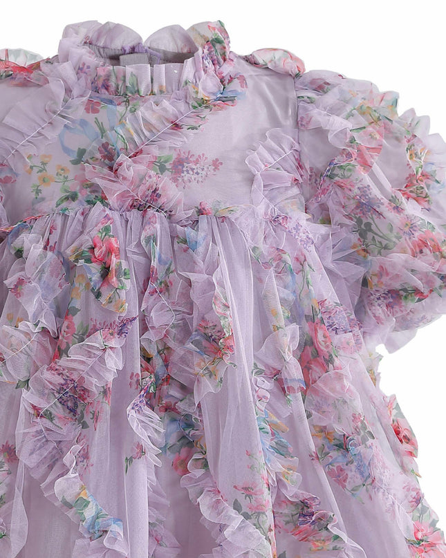 kids atelier sweetcactus Lavender Garden Ruffle Occasion Dress