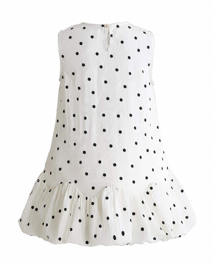 kids atelier sweet cactus Beige Polka Dot Bow Dress