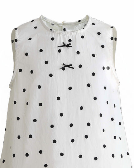 kids atelier sweet cactus Beige Polka Dot Bow Dress