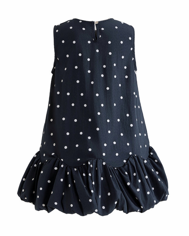 kids atelier sweet cactus Navy Polka Dot Bow Dress