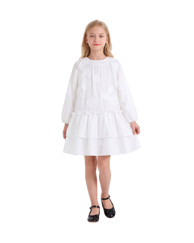 kids atelier sweet cactus White Tiered Lace Dress