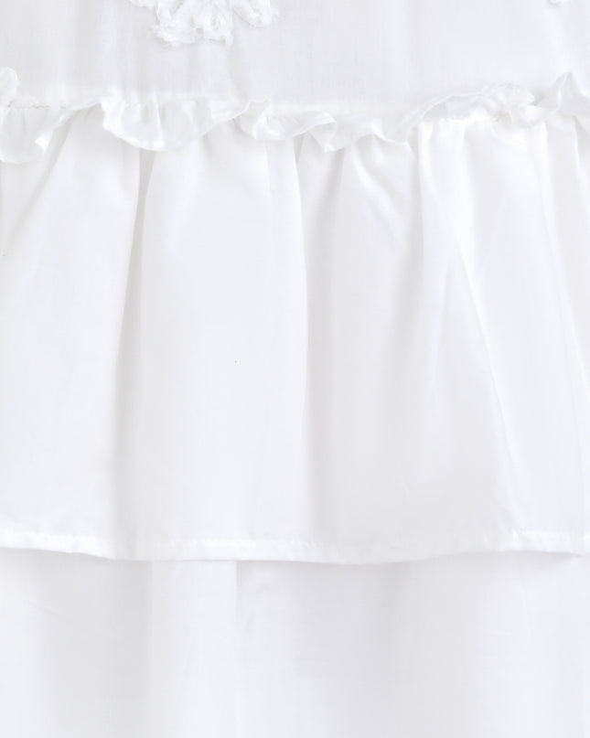 kids atelier sweet cactus White Tiered Lace Dress