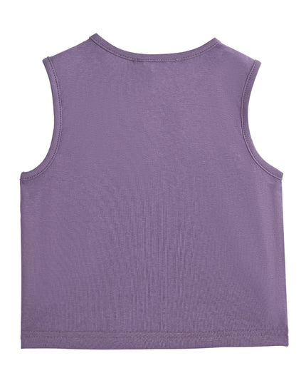 kids atelier sweet cactus Purple Rosette Top and Lace-Trim Shorts Set