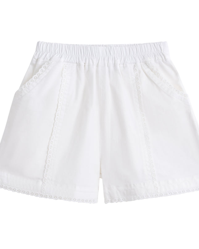 kids atelier sweet cactus Purple Rosette Top and Lace-Trim Shorts Set