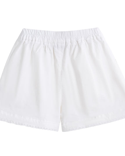 kids atelier sweet cactus Purple Rosette Top and Lace-Trim Shorts Set