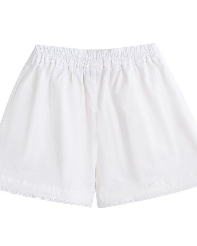 kids atelier sweet cactus Purple Rosette Top and Lace-Trim Shorts Set