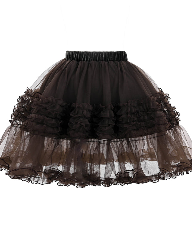 kids atelier sweet cactus Brown Layered Tulle Skirt