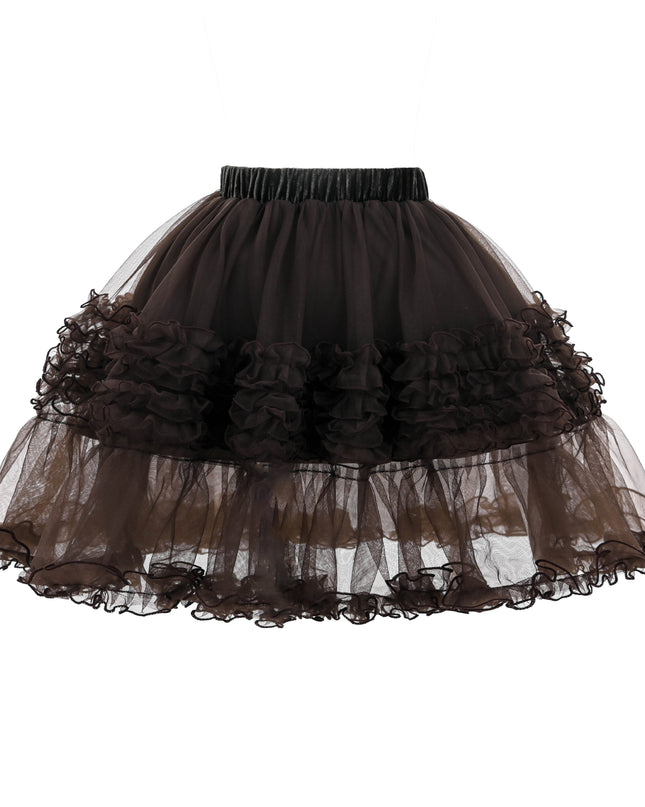 kids atelier sweet cactus Brown Layered Tulle Skirt