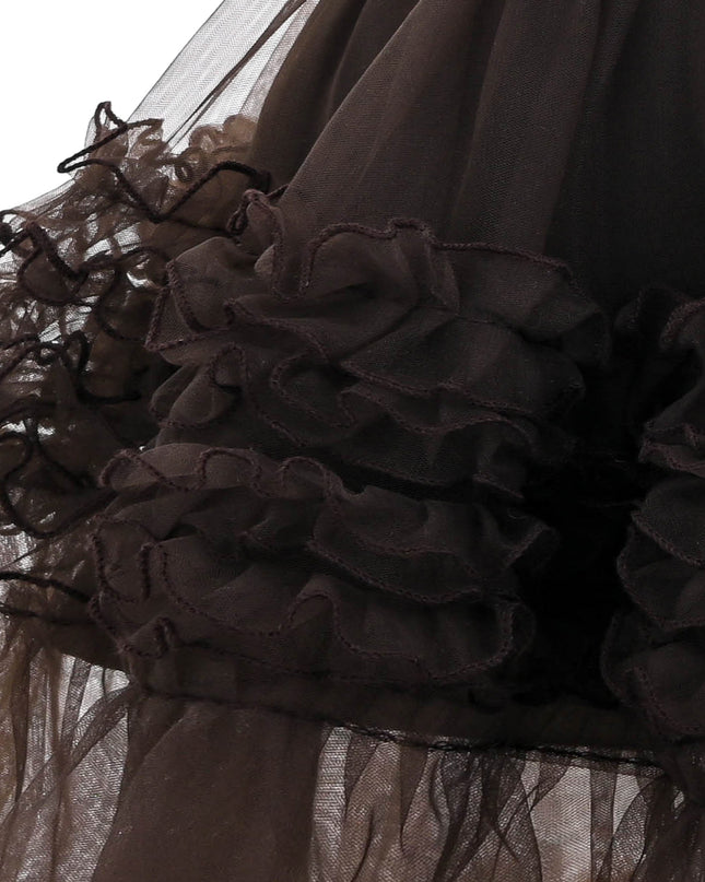 kids atelier sweet cactus Brown Layered Tulle Skirt