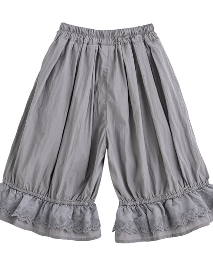 kids atelier sweet cactus Grey Ruffled Short Set