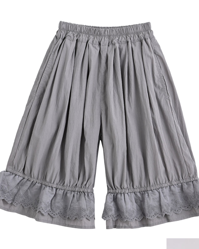 kids atelier sweet cactus Grey Ruffled Short Set