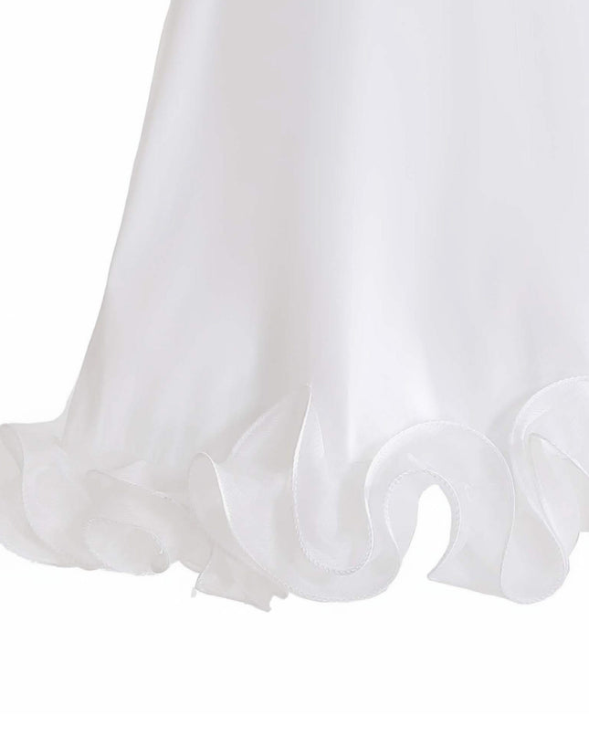 White Ruffle Puff Skirt Set