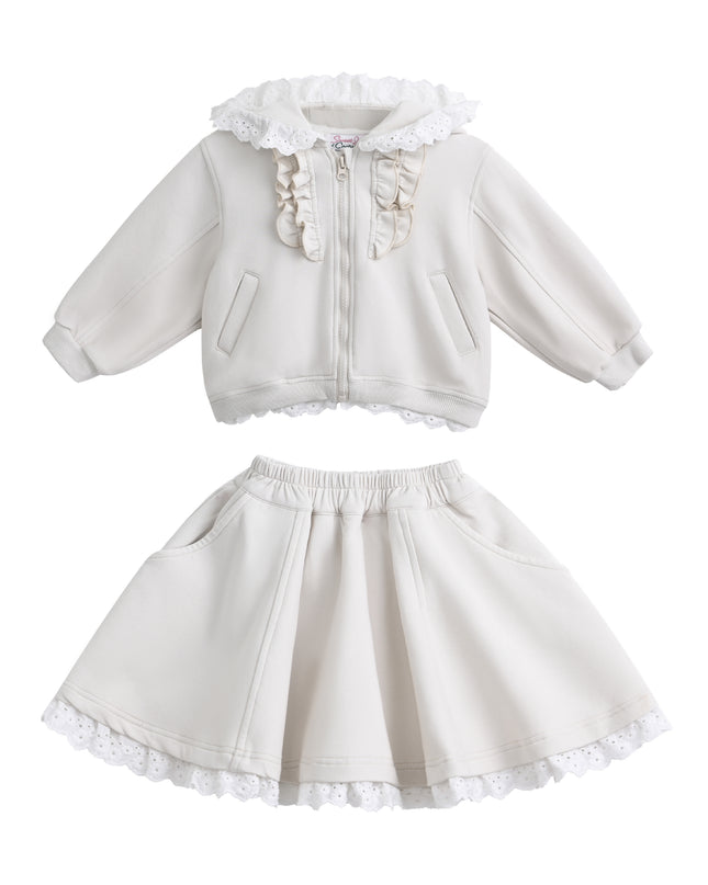 kids atelier sweet cactus Cream Ruffle Skirt Set