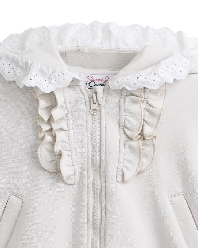 kids atelier sweet cactus Cream Ruffle Skirt Set