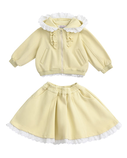 kids atelier sweet cactus Light Yellow Ruffle Skirt Set