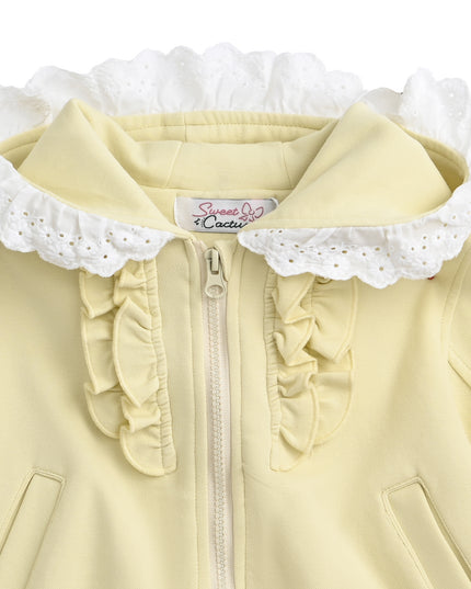 kids atelier sweet cactus Light Yellow Ruffle Skirt Set