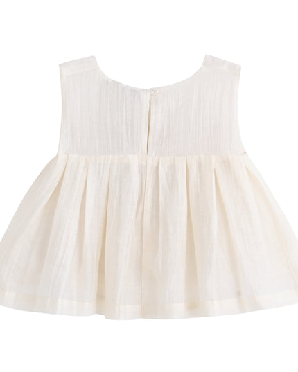 kids atelier sweet cactus Cream Bow-Tie Skirt Set
