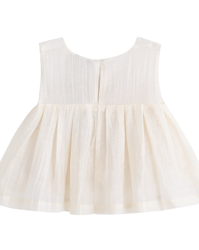 kids atelier sweet cactus Cream Bow-Tie Skirt Set