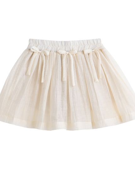 kids atelier sweet cactus Cream Bow-Tie Skirt Set