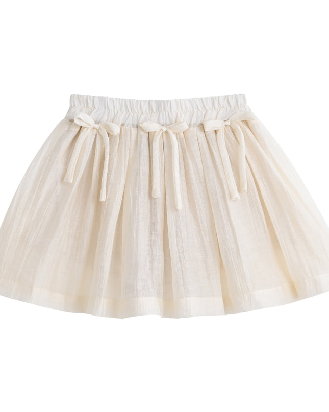 kids atelier sweet cactus Cream Bow-Tie Skirt Set