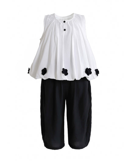 kids atelier sweet cactus White Floral Pants Set