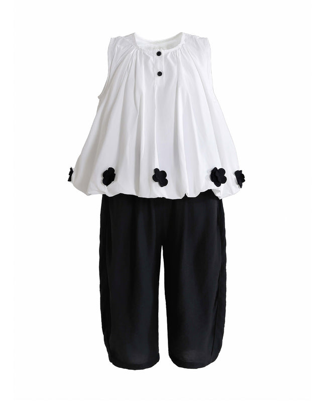 kids atelier sweet cactus White Floral Pants Set