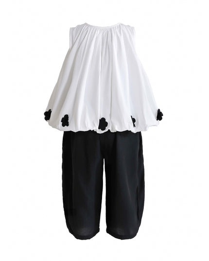 kids atelier sweet cactus White Floral Pants Set