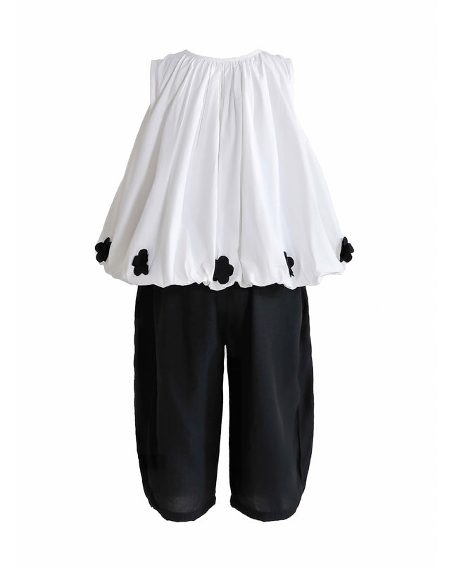 kids atelier sweet cactus White Floral Pants Set