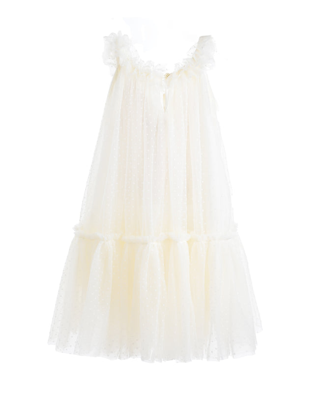 kids atelier sweet cactus Delicate Dotted Ruffle Tier Dress