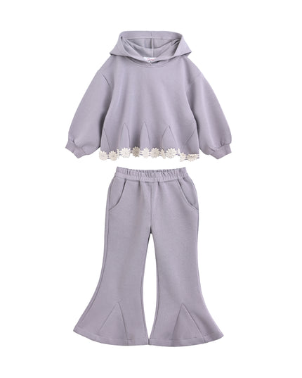 kids atelier sweet cactus Light Purple Lace-Trim Set