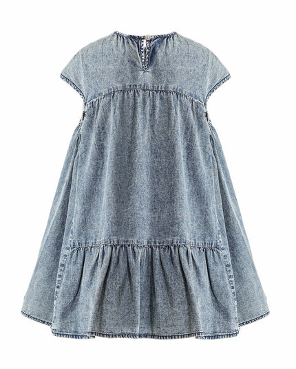 kids atelier sweet cactus Blue Denim Tiered Dress