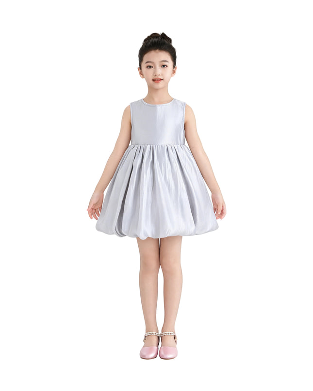kids atelier sweet cactus Silver Bow Back Bubble Dress