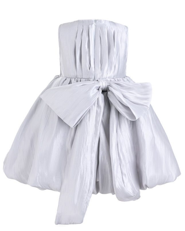 kids atelier sweet cactus Silver Bow Back Bubble Dress